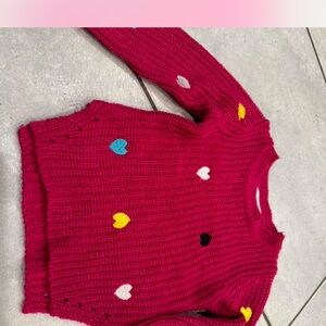 Women's Heart Pattern Sweater - Multicolor